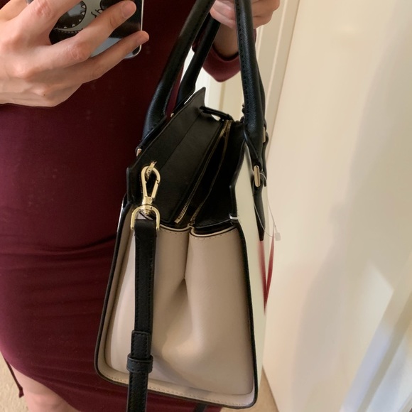 KATE SPADE CAMERON MEDIUM BAG SATCHEL BLACK BEIGE - Picture 4 of 8